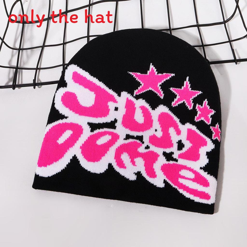 Knitted Hat Retro With Letter And Star Embroidery Design For Hip Hop Look Street