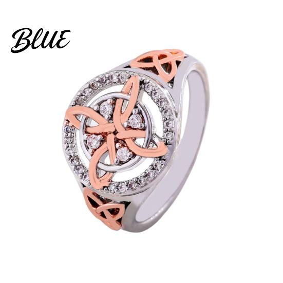 Cubic Zirconia Ring Women Handmade Wizard Knot Finger with Nature