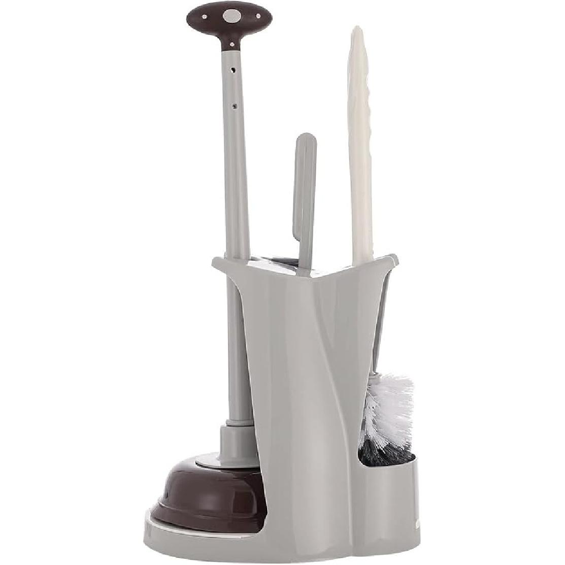 Cq acrylic Toilet Brush and Plunger Set,Toilet Plunger and Brush Combo Bathroom Deeply Cleaning Tools,Bathroom Toilet Bowl Brush with Holder(Green 1