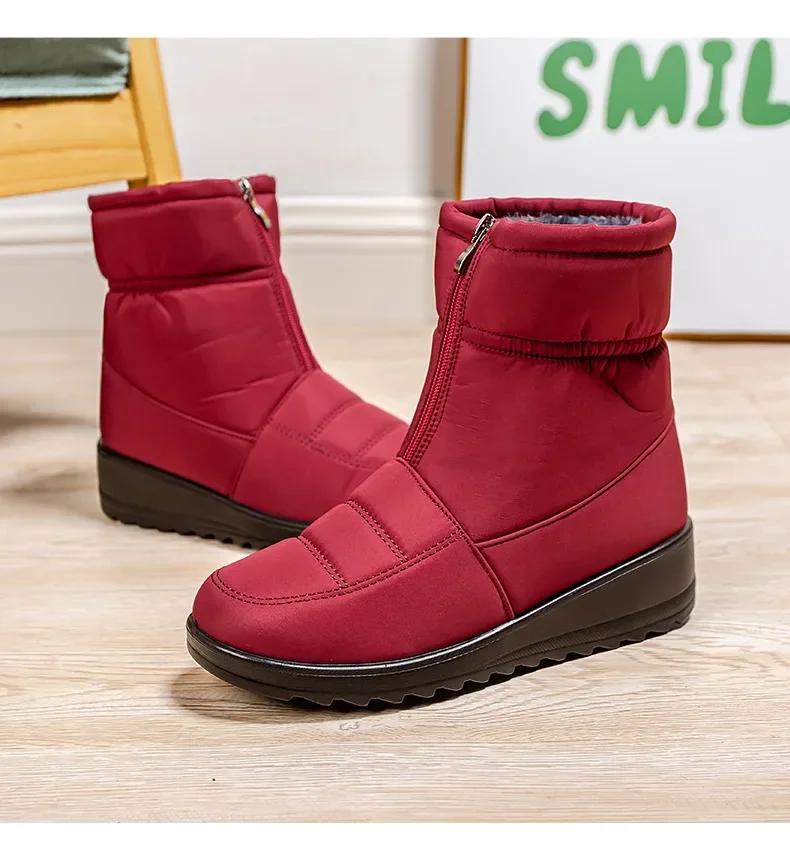 Platform Waterproof Snow Boots Women 2024 Winter Thick Plush Ankle Boots Woman Non Slip Warm Cotton Padded Shoes Ladies