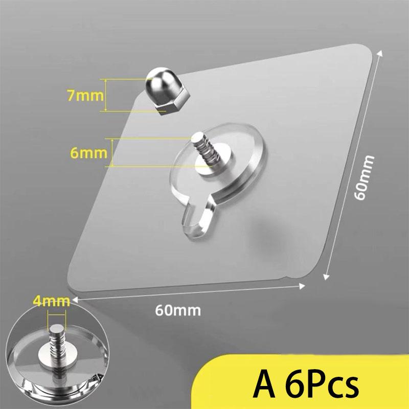 

6 шт., прочные клейкие крючки для ногтей из ПВХ, бесшовные настенные крючки для плакатов, водостойкие, прочные, прозрачные, винтовые крючки для кухни, ванной комнаты, вешалка