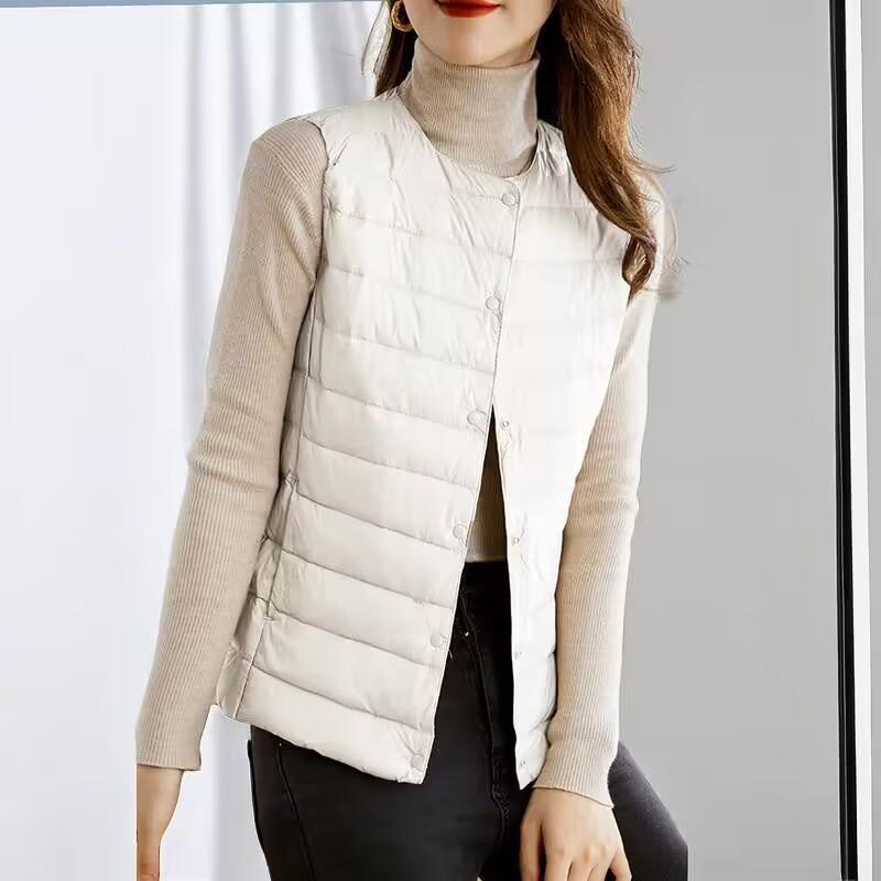Vestă caldă fără mâneci de primăvară și toamnă pentru femei, cu fermoar, de culoare uni, subțiri, confortabile