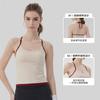 Contrast Color Neck Sling Yoga Vest Women's Fixed Cup Breast Covering Sports Underwear V-neck Fitness Top