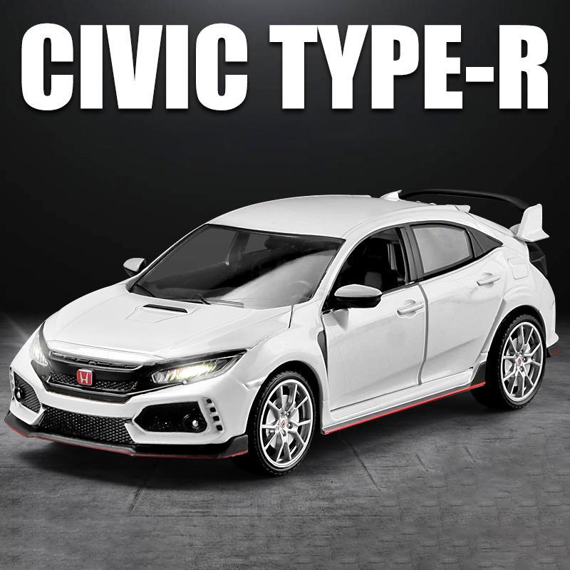 

1/24 HONDA CIVIC TYPE-R литая игрушечная модель автомобиля со звуком и светом детские игрушки коллекционные предметы подарок на день рождения белый