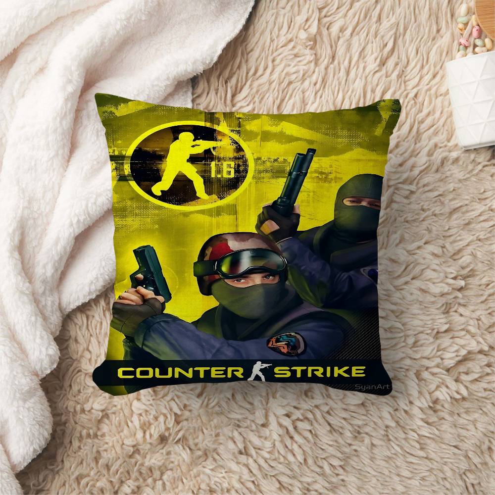 Counter-Strike Cs Decorative Room Aesthetics Pillow Case Home Decor Bedroom Sofa Bed Couch Pillow Cover 45X45