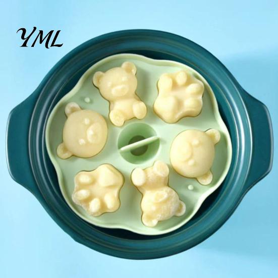 Nonstick Cake Decorating Tools Silicone Bear Mold, Steamer Safe Food Baking Pan for Kids, Bakery Equipment Home Non Stick Reusable Heatproof