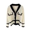 Autumn New Style French Retro Trendy Cardigan Jacket Women's V-neck Temperament High-end Knitted Sweater