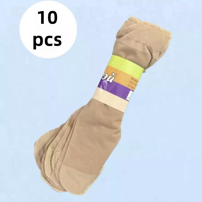 

Короткие чулки Женские ультратонкие летние чулки Защищающие от затяжек Хрустальные носки Хлопковая подошва Стальные чулки Телесные чулки 10-pcs телесный