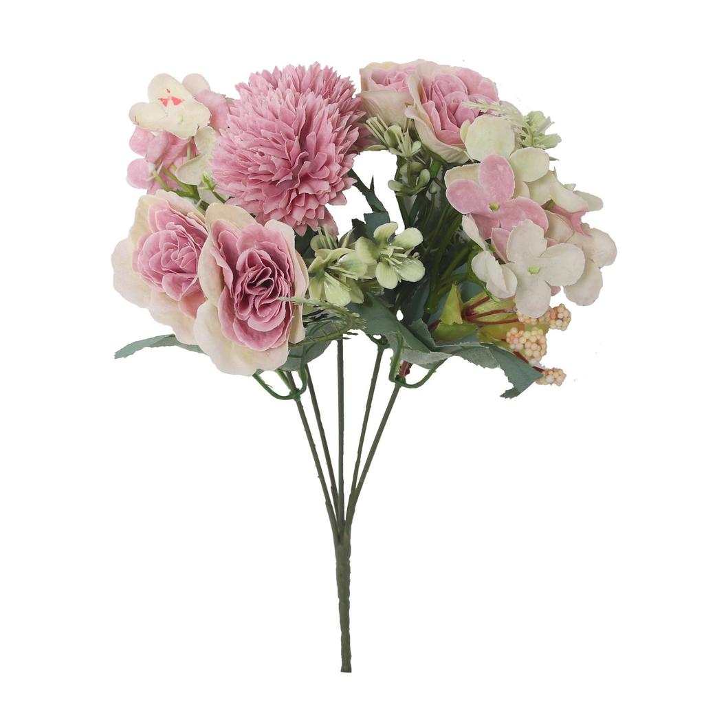 Baihua Bang Simulation INS Korean Bouquet with Daisy, Hydrangea, and Rose - Stylish Decorative Fake Flowers.