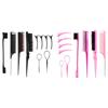 Hair Brush Comb Set Hair Styling Comb Set Teasing Hair Brush Edge Brush with Hair Clips Braid Tool Loop Hair Tail Tools