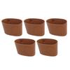 5pcs Coffee Cup Sleeves Insulated Heat Resistant Anti Scald Anti Slip PU Leather Hot Cup Sleeves