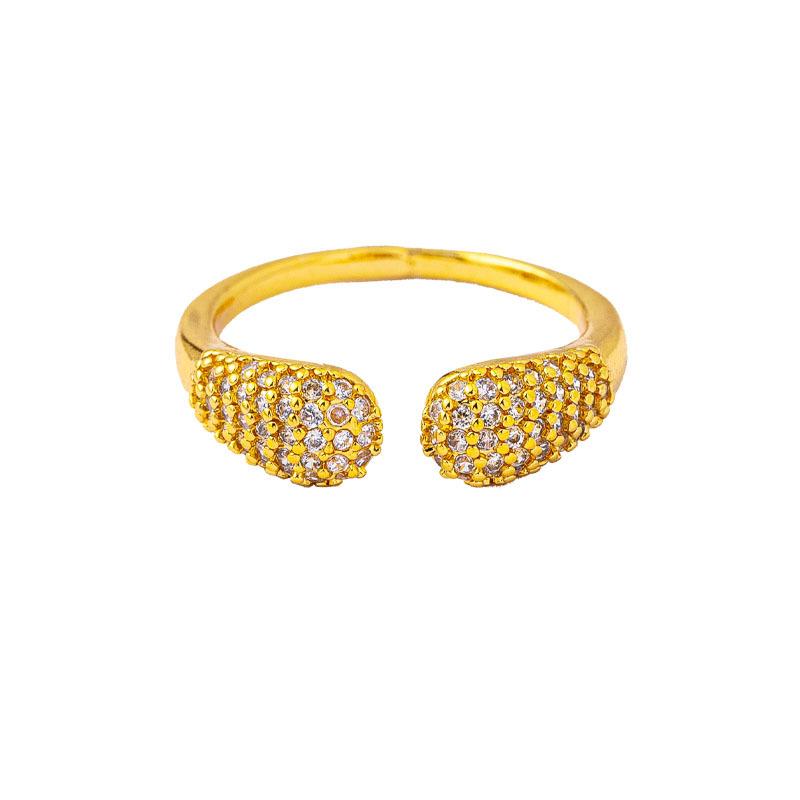 Light Luxury Style Ring Set with Zirconium Baby's Breath Open Ring for Women with High-end Feel