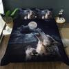 Wolf-Druck Bettwäsche-Set Einzelbettgröße Für Kinder Jungen Schlafzimmer, Nebeliges Bett Bettbezug-Set, Deckenbezug Wildtiere 2/3 Teile