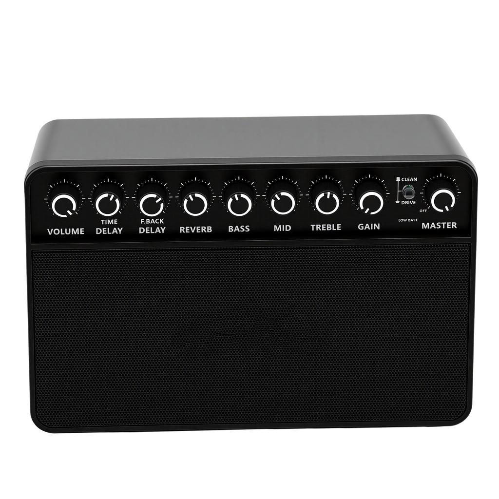 Mini-Gitarrenverstärker Kabellos Bluetooth Tragbar Kopfhöreranschluss AUX-Eingang Wiederaufladbar Gitarren-Übungsverstärker