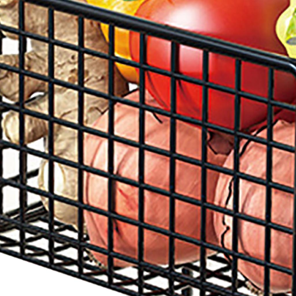 Kitchen Wall Basket Single Metal Large Capacity Space Saving Wall Mounted Storage Basket with Hook for Vegetable