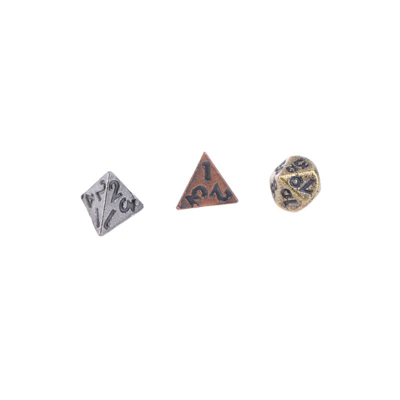 7Pcs/Set Metal Mini Archaized Board Game Dice Set Polyhedral Table Game Dice Role-Playing Dice For Role Playing Games