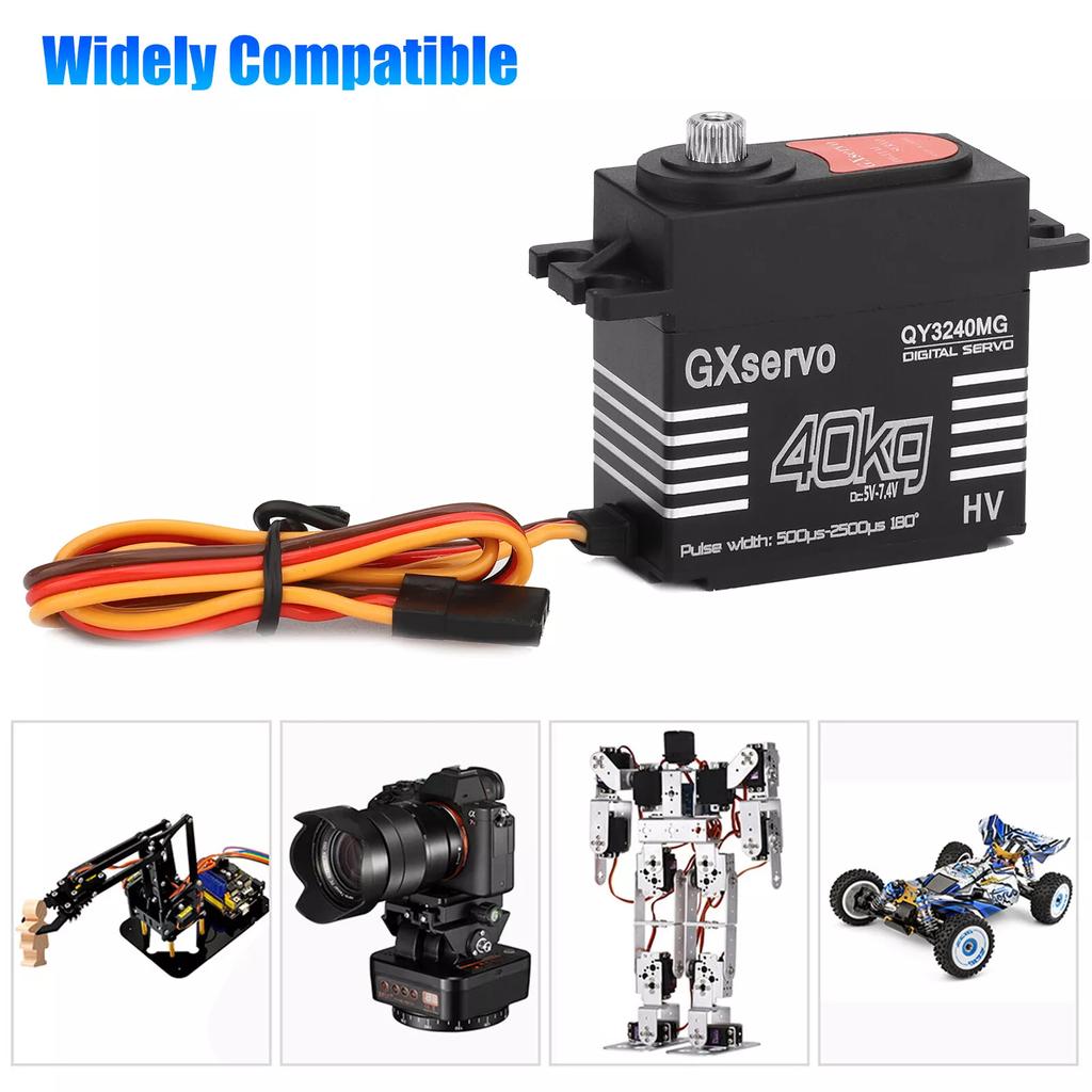 Metal Gear Waterproof Digital Servo Waterproof Aluminum Alloy Case High Torque Speed for RC Car Truck Crawler Boat DIY 40KG
