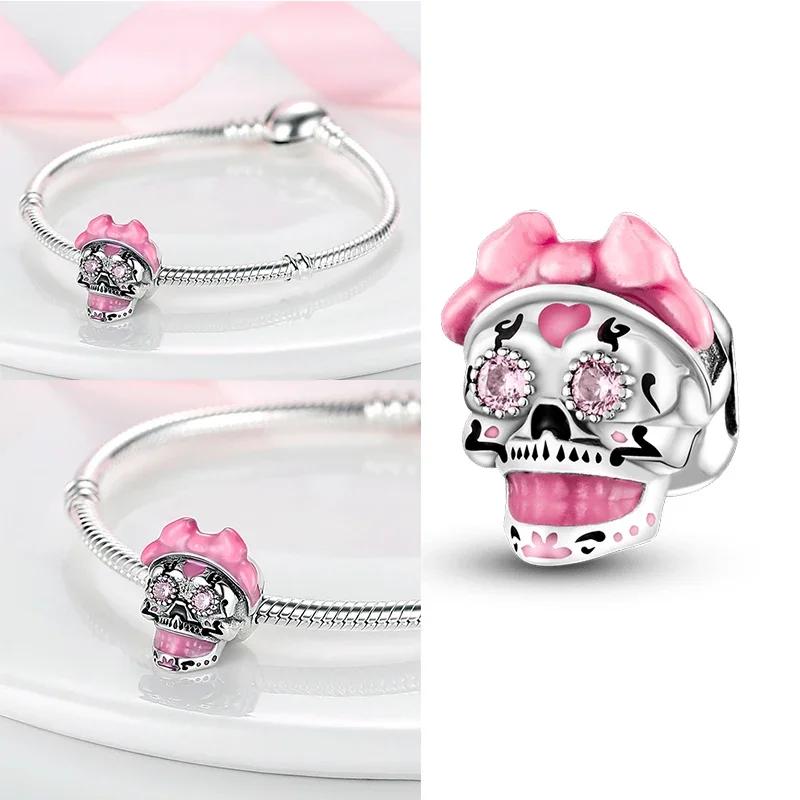925 Silber Glühwürmchen Libelle Eule Anhänger Kleeblatt Herz Zirkon Farbperle für Original Armband Anhänger Schmuck