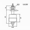Sensor de Nivel de Líquido de Agua Vertical de Acero Inoxidable Controlador Interruptor de Sensor de Flotador Interno 45 mm Línea Controlador de Bomba Automático Tanque