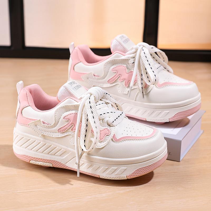 Botas Deportivas Infantiles con Ruedas Cuatro Ruedas Patín Rueda Se Puede Quitar Zapatos de Patinaje para Estudiantes Zapatos Deportivos