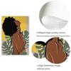 African Art Black Woman Painting Canvas Black Girl With Tropical Monstera Leaves Posters and Prints Boho Wall Art Pictures