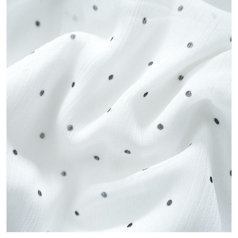 Women Polka Dot Ruffle Tulle Maxi Skirt Elastic Waist Casual Flowy A-line Skirt