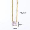 Titanium Steel Color-Retaining Zircon Oval Pendant Necklace Simple Fashion Furnace Vacuum Plating 18K Gold