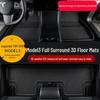 Non-Slip XPE TPE Floor Mats & Trunk Mat for Tesla Model 3/Y, Left & Right-Hand Drive, with Backrest & Foot Pads