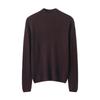 Le Kasha Women's Mock Neck Long Sleeve Wool Sweater - Bark Flower Texture