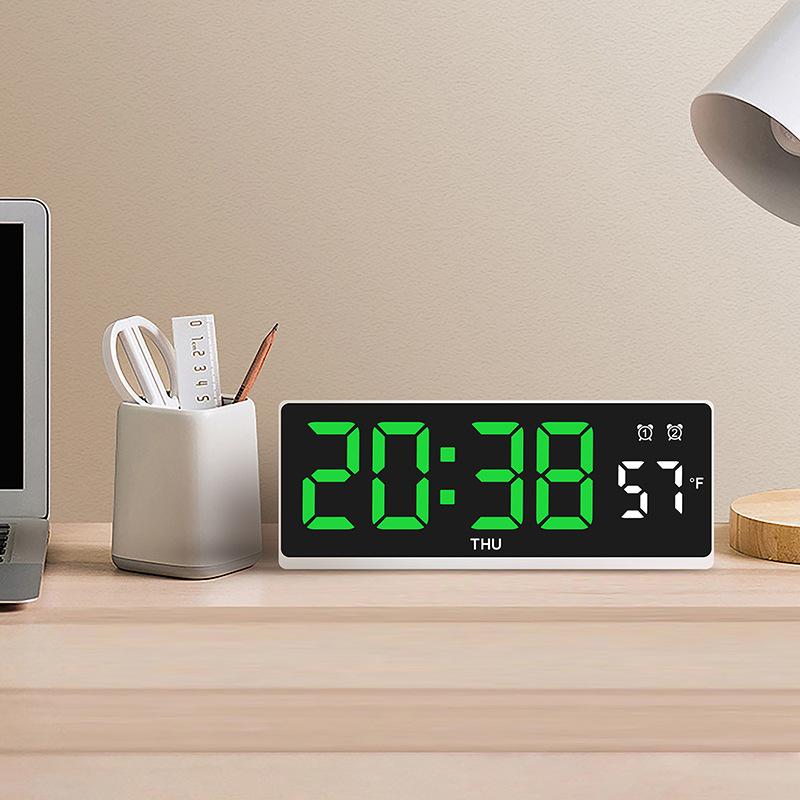 LED alarm clock multi-function alarm clock simple desktop clock temperature display multiple alarm clock 6660