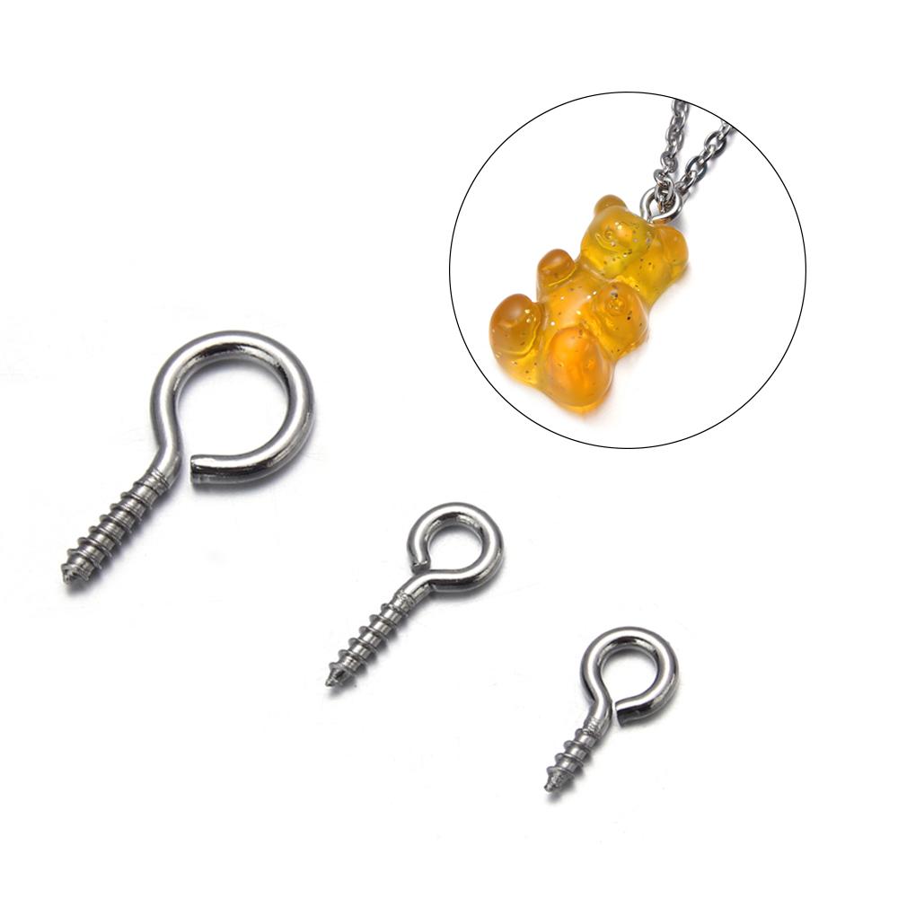 20-50pcs Stainless Steel Tiny Mini Eye Pins For Jewelry Making DIY Pendants Handmade Jewelry Findings Screw Eyes Threaded Hook