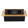 Dark Gray Gold Pop-up Desktop Socket with EU/Saudi/Indonesia Power and USB Charging