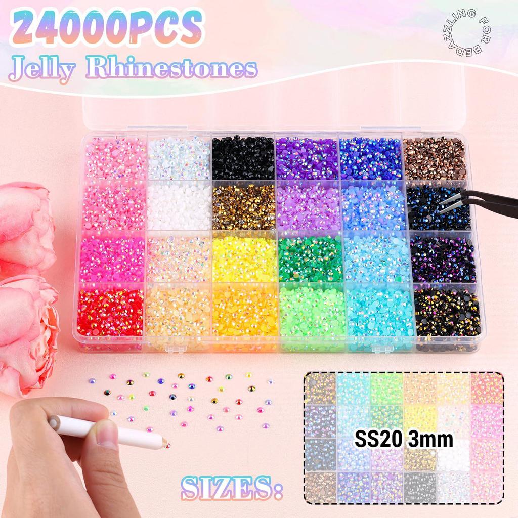 Hot Sale AB Color Flat-Bottom Jelly Rhinestones for DIY Clothing, Mugs, Nail Art, and Phones - 3/4/5mm