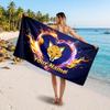 Leicester City Custom Beach Towel, Personalized Name Text Print, Football Logo Soft Quick‑Dry Towel Holiday Gift