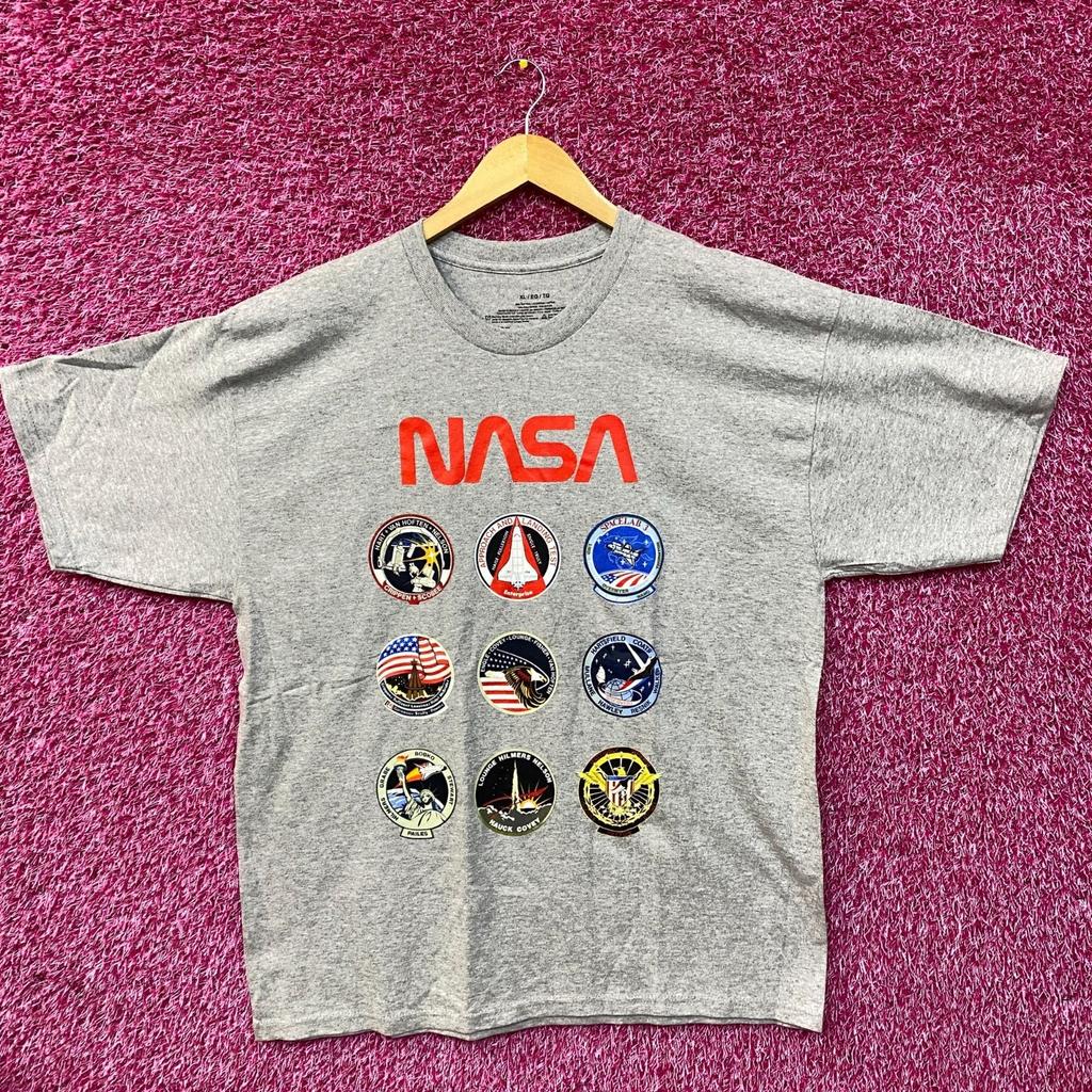 NASA Space Program Patches Graphic Design 100% Cotton T-shirt Mens Tees Top