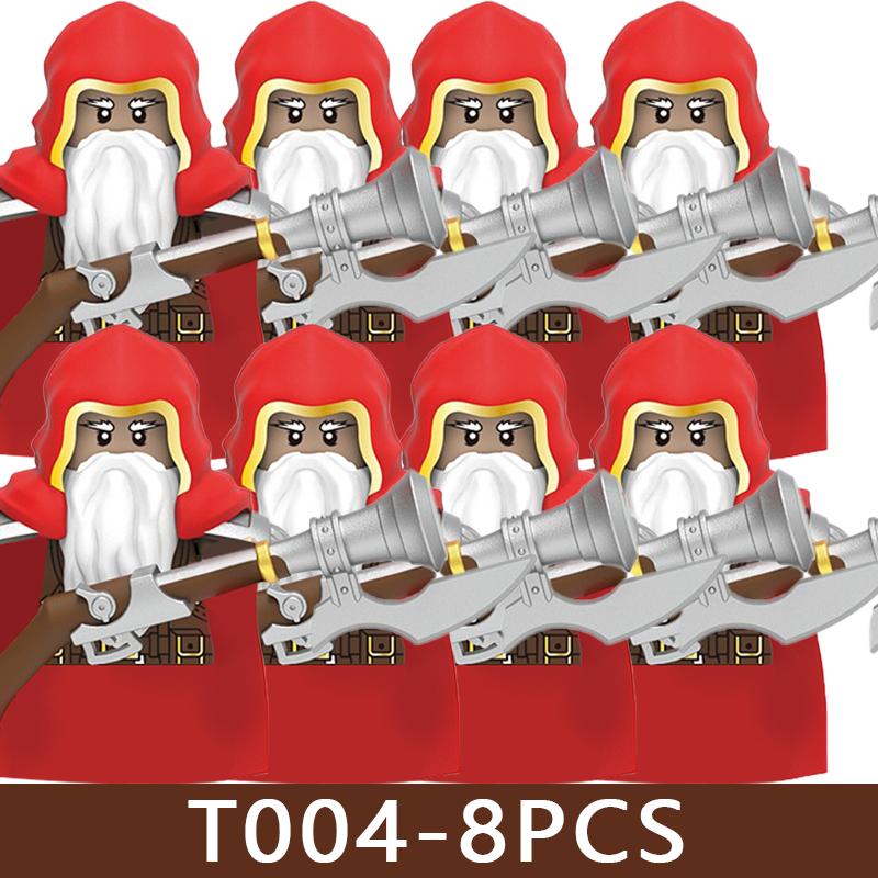 Medieval Castle Soldier Figures Building Blocks Military Dragon Knight Guard Armored Warrior Infantry Sword Spear Bricks Toy Boy