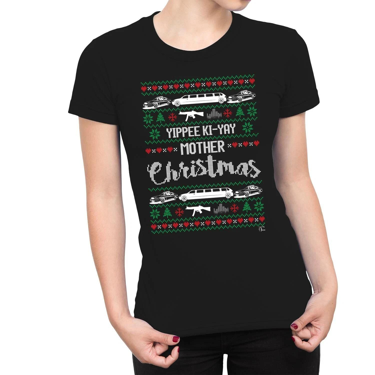 1Tee Womens Yippee Ki-Yay Mother Christmas T-Shirt XXXXL