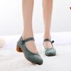 Retro Women Shoes Chinese Style High Heel Embroidered Shoes Elegant Woman Pumps Mary Jane Shoes Ladies Shoes