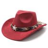 New Beach Resort Suede Top Hat Men's and Women's Couple Hat Western Cowboy Top Hat Jazz Hat for Performance