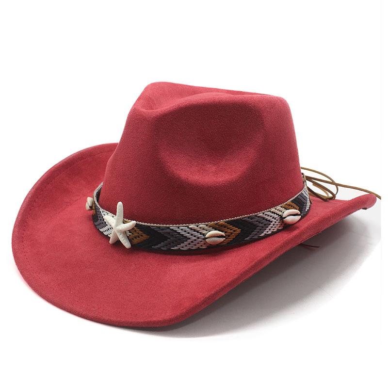 New Beach Resort Suede Top Hat Men's and Women's Couple Hat Western Cowboy Top Hat Jazz Hat for Performance
