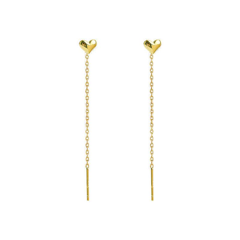 2021 Fashion Silver Color Heart Earrings for Women Long Tassel Dangle Earrings Dainty Party Jewelry Wholesale