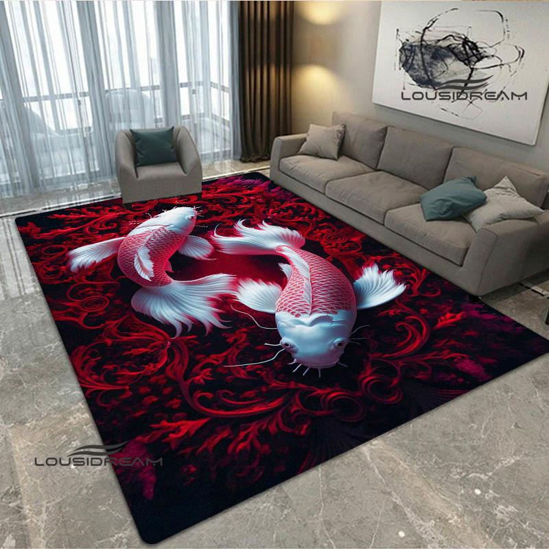 3D fish Cute printed carpet Non -slip carpet Yoga mat door mat photography props kitchen mat area rug birthday gift