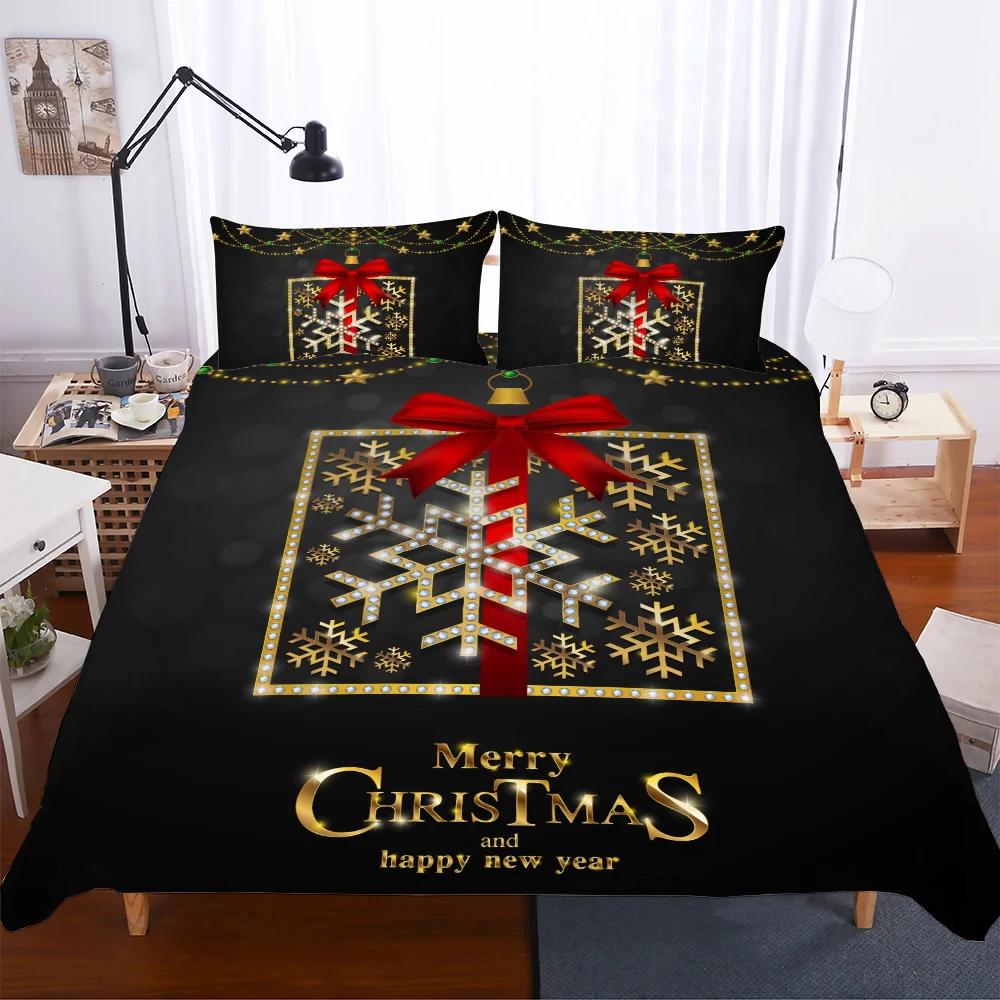 Comforter Deer Christmas Beddings Super Comforter Bedding Sets Reactive Print Cartoon Bed Set 2/3Pcs Bedsets