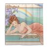 Rideau de douche Dame Art Nouveau, Ensemble de bain Esthétique Art Époques de la Journée, Repos Nocturne, Rêverie du Soir, Aube, Réveil Matinal