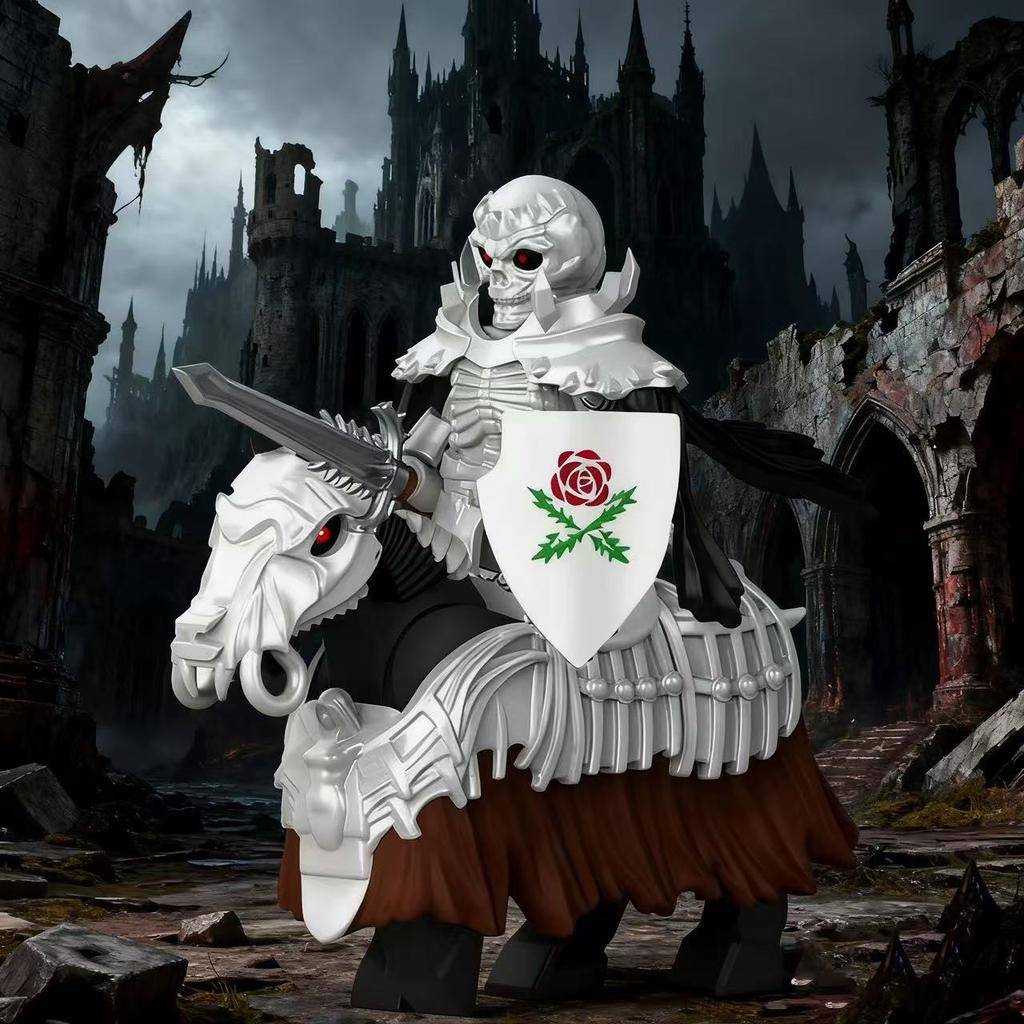 Medieval Skeleton Knight Skeleton Horse Compatible Bricks Berserk Guts Puzzle Action Figures Model Building Blocks Doll Toy Gift