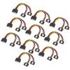 10Pcs SATA Power Adapter 15pin 1 Male to 2 Female Connector Mains Cord for Transfer Data Charge