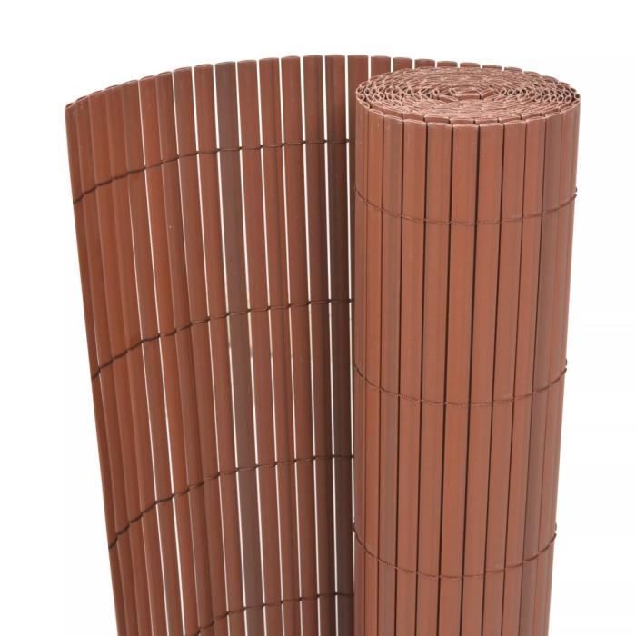 Clôture de jardin - VIDAXL - Double face - PVC - Marron - 90 x 500 cm