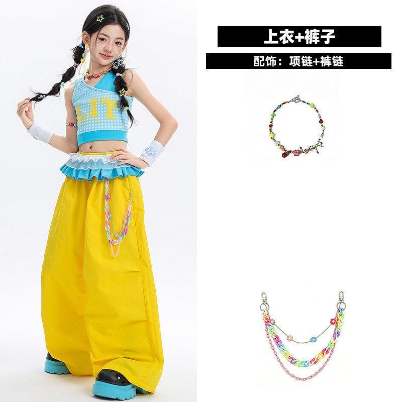 Mädchen Jazz Dance Outfit Kinder Hip Hop Bühnenauftritt Set Trendige Tanzkleidung