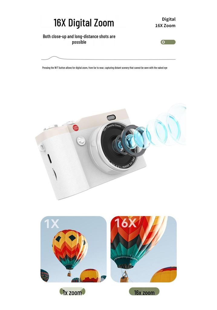 HD Pixel Flip Screen Digital Camera for Students - Phone Uploadable, Retro CCD Style