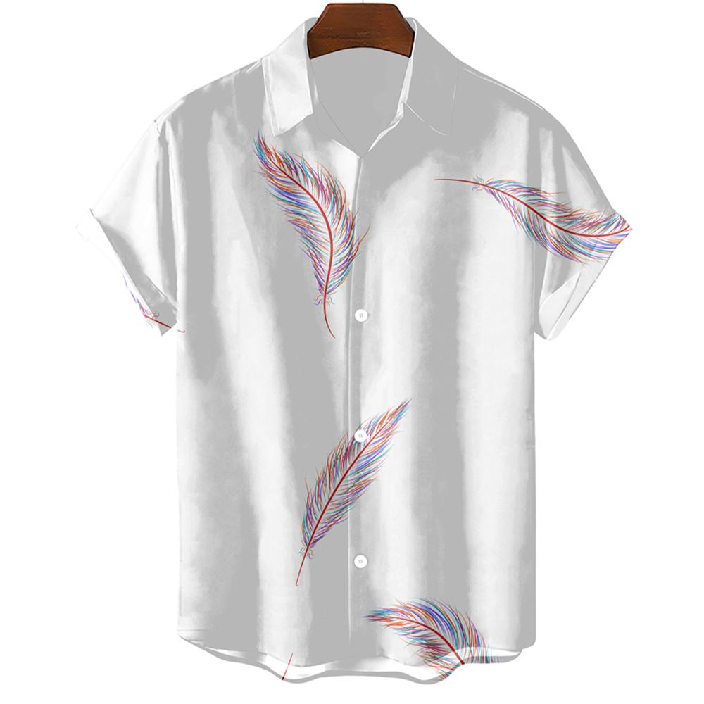 Mode Original Herrenhemd Hawaii Lässig Herren Slim Fit Kurzarm Oberteile Übergröße Einfach Federdruck Camisa MasculinaA